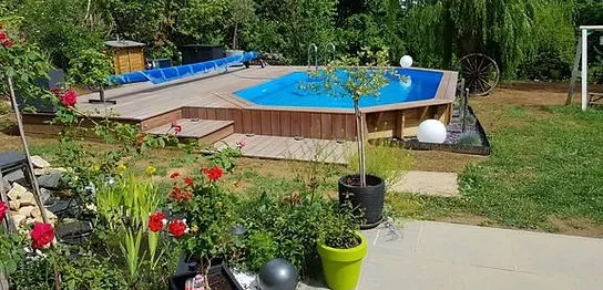 Piscine semi enterrée réalisation Ardennes